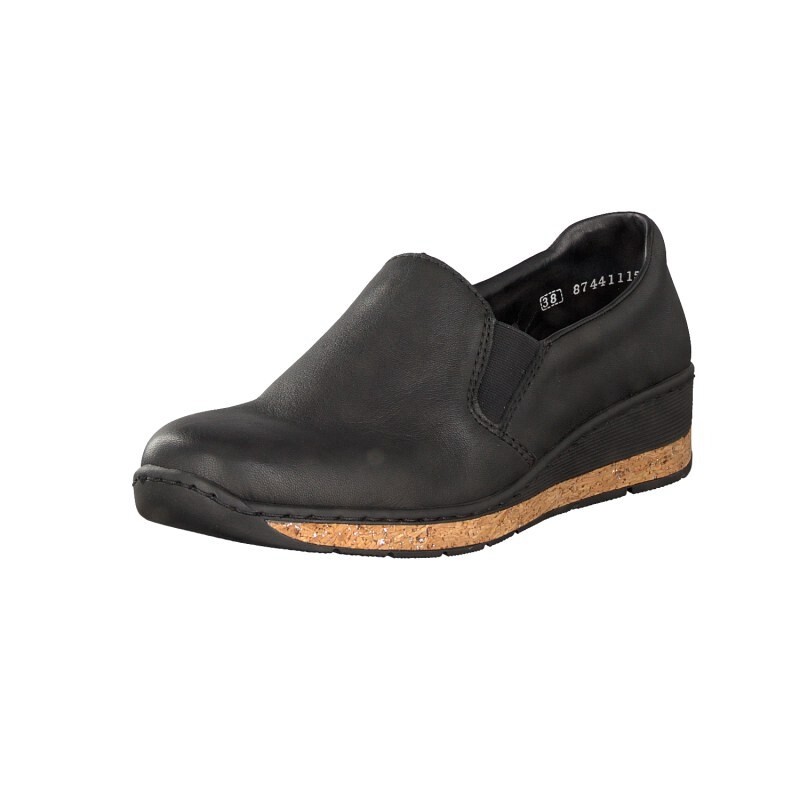 Slip On Rieker 59766-00 Para Mulher - Pretas